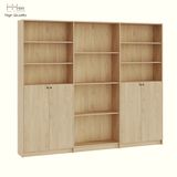  HAPPY FURNITURE , Kệ sách 4 cửa mở - CATY, KSA_080 , 240cm x 30cm x 202cm DxRxC 