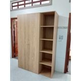  HAPPY FURNITURE , Tủ quần áo 2 cánh mở kết hợp kệ - SCANDINA , TCM_098 , 150cm x 55cm x 220cm 