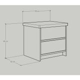  HAPPY FURNITURE , Táp đầu giường 2 ngăn kéo - NOMIA , THK_069 , 50cm x 40cm x 46cm 