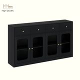  HAPPY FURNITURE , Tủ lưu trữ 4 cửa kính 4 ngăn kéo - NOAH , TCM_269 , 180cm x 40cm x 100cm DxRxC 