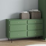  HAPPY FURNITURE , Tủ đựng đồ 6 ngăn kéo chân sắt - SWEETY , THK_081 , 140cm x 45cm x 82cm 