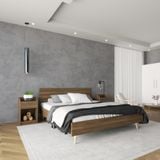  HAPPY FURNITURE , Giường ngủ chân gỗ chéo - OSRI , GNG_025 GNG_026 GNG_027 GNG_068 , 207x35cm , dài x cao 