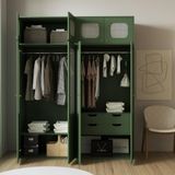  HAPPY FURNITURE , Tủ quần áo 1m8x2m2 cánh mây - MEYDAN , TCM_053 , 180cm x 58cm x 220cm 