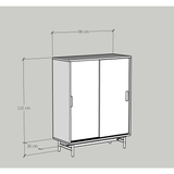  HAPPY FURNITURE , Tủ lưu trữ 2 cánh lùa chân sắt - LUCA , TCL_017 , 86cm x 36cm x 110cm 