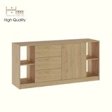  HAPPY FURNITURE , Tủ lưu trữ 3 ngăn kéo 1 cửa mở - MERI , TLT_056 , 150cm x 40cm x 70cm DxRxC 