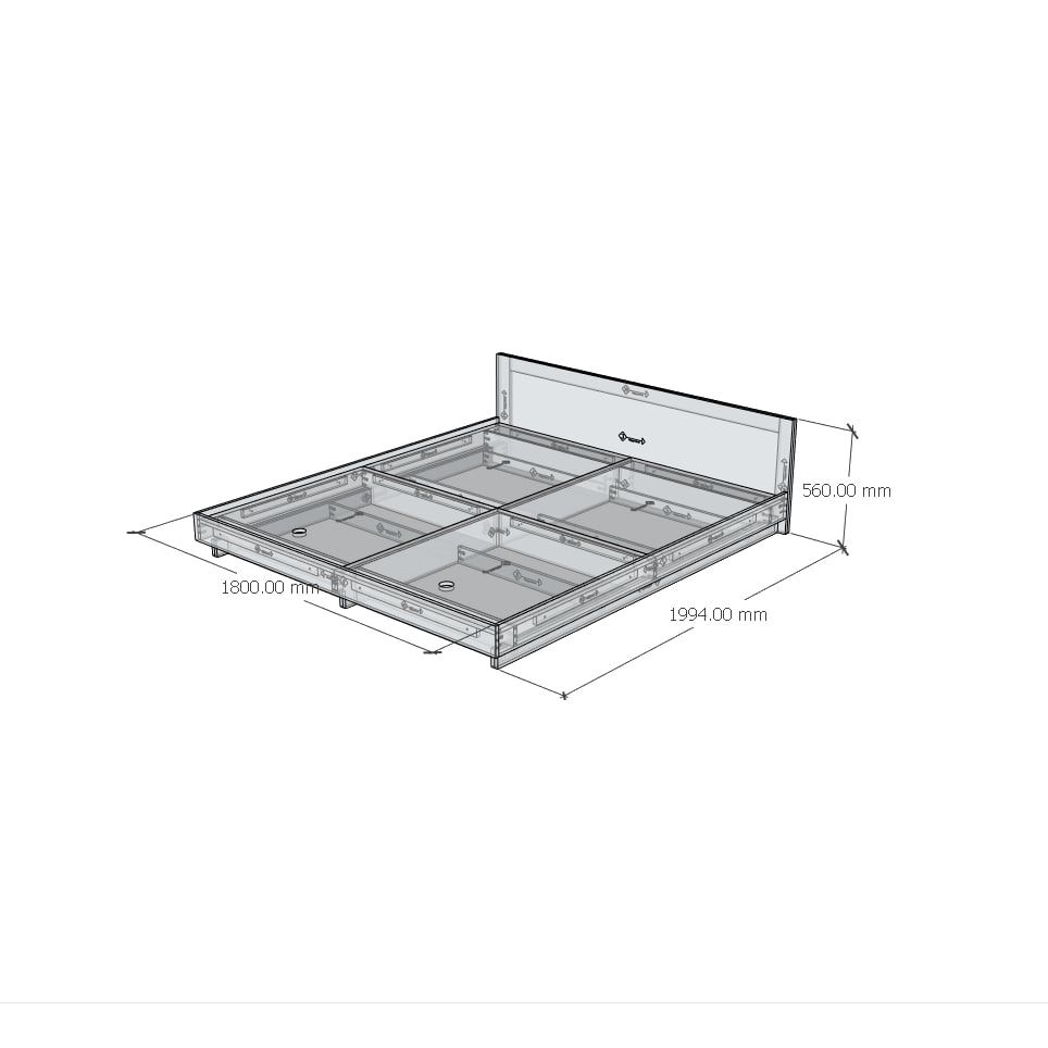  HAPPY FURNITURE , Giường ngủ bệt - MAVIS , GNG_146 GNG_147 GNG_148 GNG_149 , 205x21cm 
