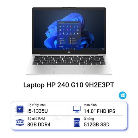 Laptop HP 240 G10 9H2E3PT (Intel Core i5-1335U | 8GB | 512GB | Intel Iris Xe | 14 inch FHD | Win 11 | Bạc)