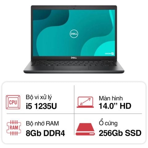 Laptop Dell Latitude 3430 L3430I58G256SSD ( Intel Core i5-1235U | 8GB | 256GB | 14 inch FHD | Intel Iris Xe | Ubuntu | Đen)