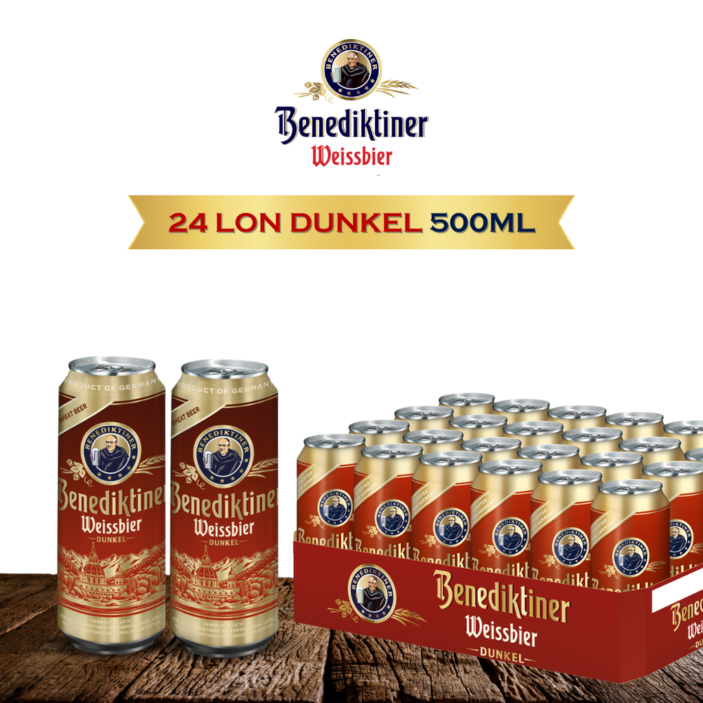 Két 24 Lon Benediktiner Dunkel (bia đen)