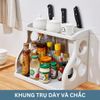  Kệ đựng gia vị nhà bếp 2 tầng khung dày có gác dao và đựng gia vị đa dụng cho gia đình Easy Stuff 