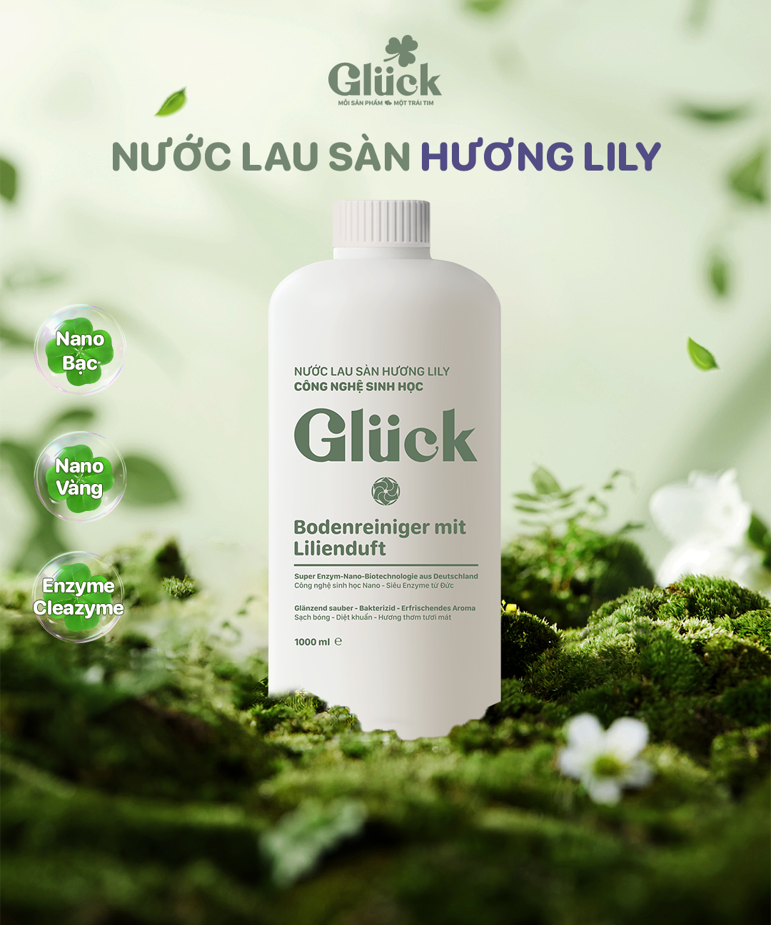  Nước Lau Sàn Công Nghệ Sinh Học Glück Hương Lily 