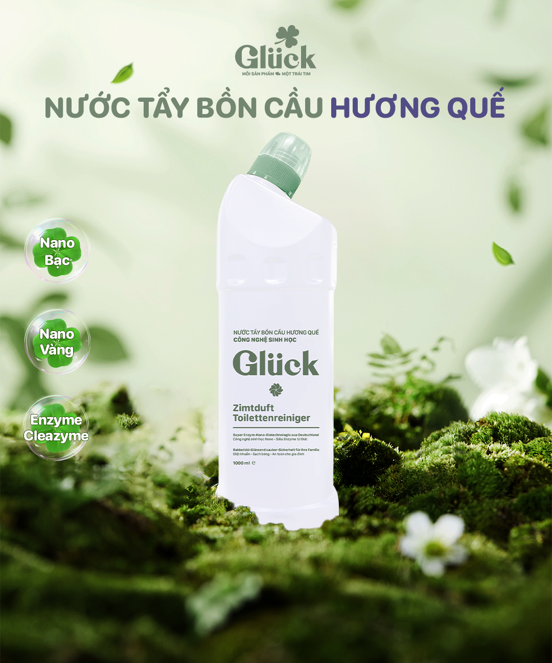  Nước Tẩy Bồn Cầu Công Nghệ Sinh Học Glück Hương Quế 