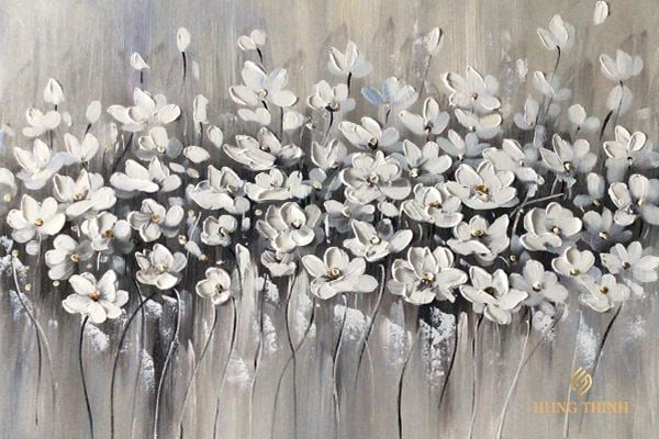 Tranh Sơn Dầu Decor Hoa Hiện Đại Đẹp