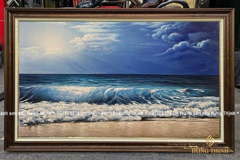 Tranh Sơn Dầu Phong Cảnh Biển Vẽ Tay LS50531