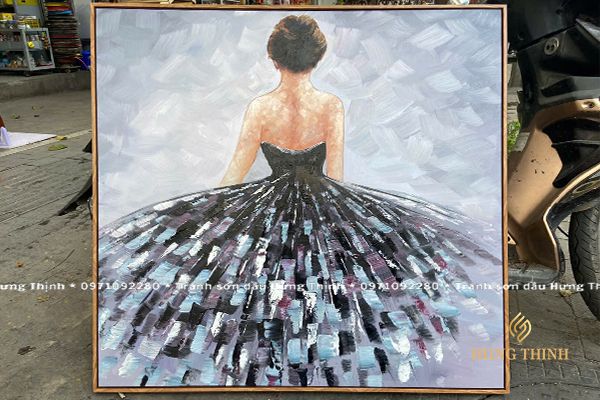 Tranh Sơn Dầu Cô Gái Đẹp Nghệ Thuật AT66166