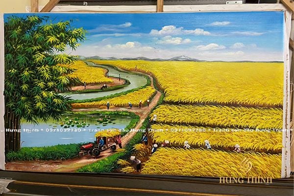 Tranh Sơn Dầu Đồng Quê Việt Nam Đẹp HL00056