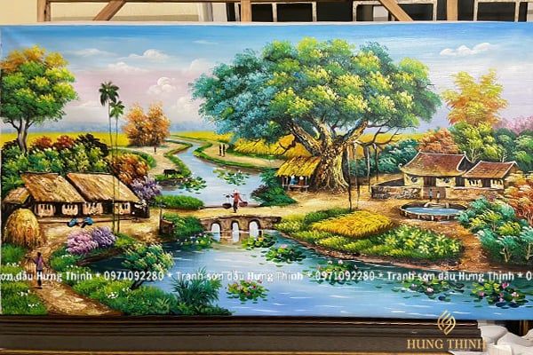 Tranh Sơn Dầu Phong Cảnh Đồng Quê HL00057