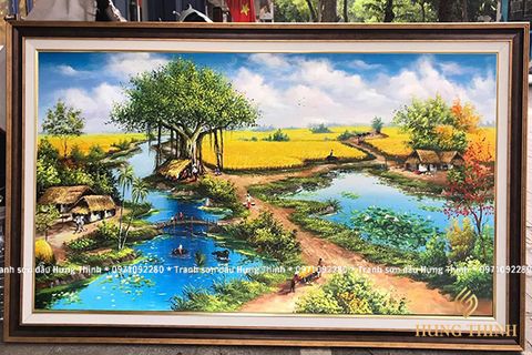 Tranh Sơn Dầu Đồng Quê Treo Phòng Khách HL00055
