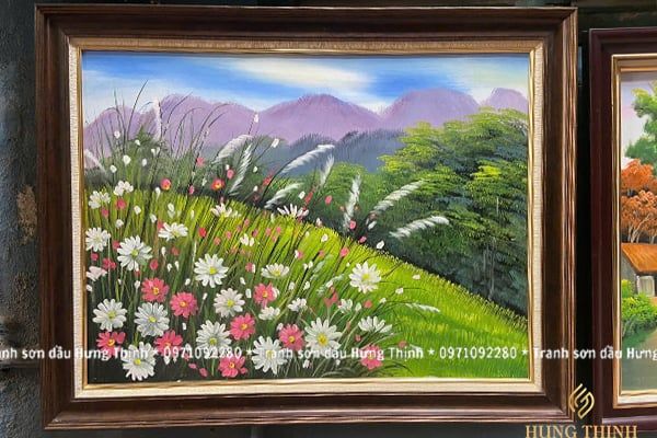 Tranh Sơn Dầu Hoa Cúc Họa Mi Trang Trí TT01053