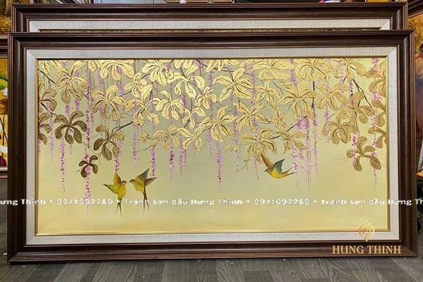 Tranh Sơn Dầu Dát Vàng Hoa Lộc Vừng NN11488