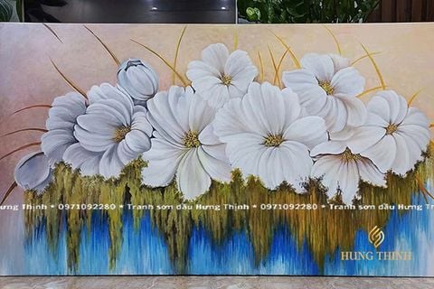 Tranh Sơn Dầu Hoa Decor Treo Tường Đẹp UT00366