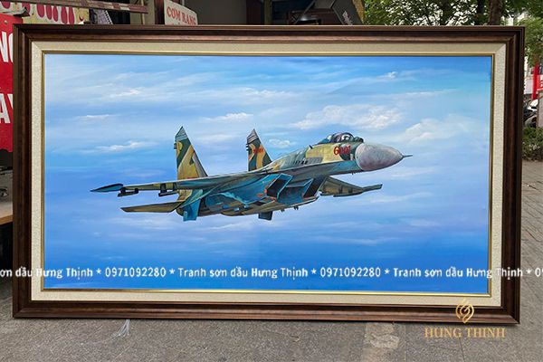 Tranh Sơn Dầu Vẽ Tay Máy Bay Đẹp