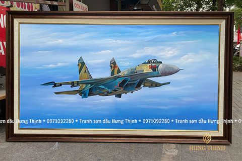 Tranh Sơn Dầu Vẽ Tay Máy Bay Đẹp