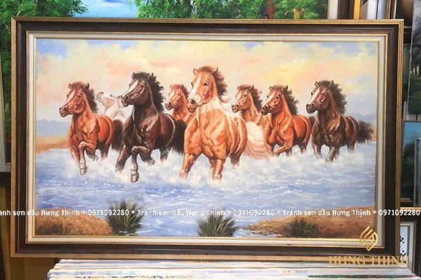 Tranh Sơn Dầu Mã Đáo Thành Công 3D Vẽ Tay SC66124