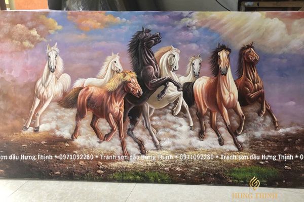 Tranh Sơn Dầu Mã Đáo Thành Công Tài Lộc May Mắn SC66125