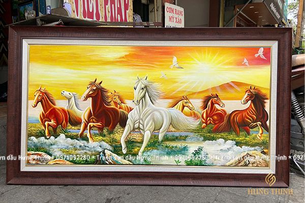 Tranh Sơn Dầu Mã Đáo Thành Công Treo Phòng Làm Việc SC66126