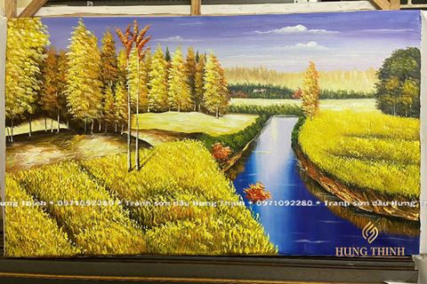 Tranh Sơn Dầu Phong Cảnh Mùa Thu Vàng Levintan LS50437