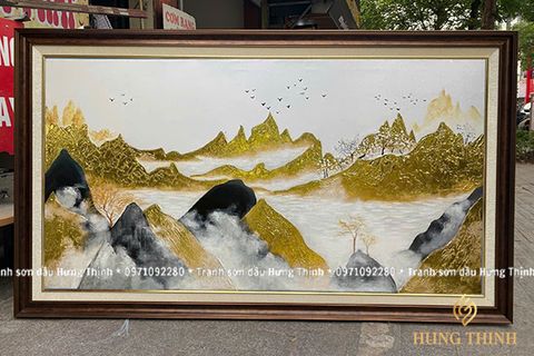 Tranh Sơn Dầu Núi Vàng Tuyệt Đẹp AT66168