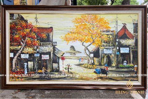 Tranh Sơn Dầu Phố Cổ Phường Hàng Trống AS10016
