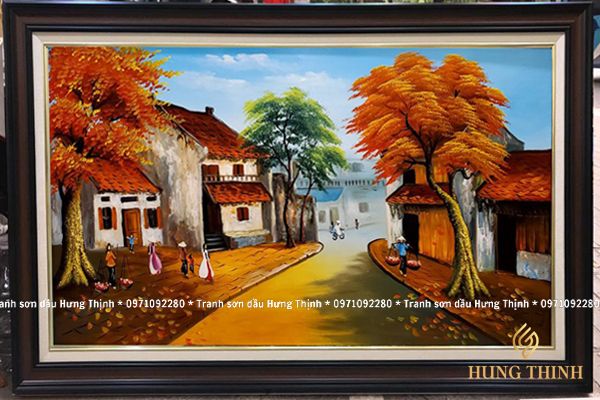 Tranh Sơn Dầu Phố Cổ Đẹp Hà Nội AS10017