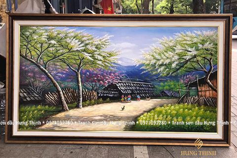 Tranh Sơn Dầu Phong Cảnh Núi Rừng Tây Bắc LS50445