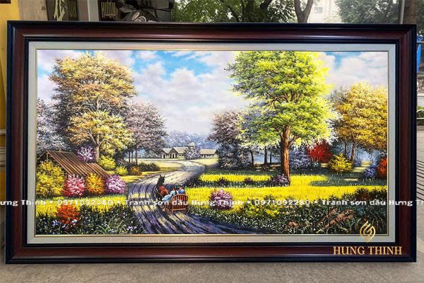Tranh Sơn Dầu Phong Cảnh Treo Phòng Khách Đẹp LS50438