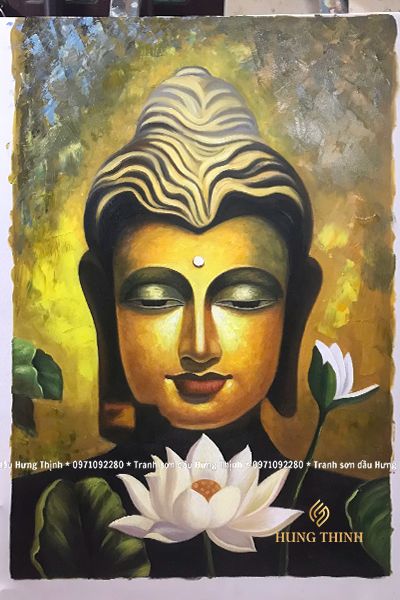 Tranh Sơn Dầu Phật Hoa Sen