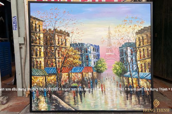 Tranh Sơn Dầu Phong Cảnh Thành Phố Châu Âu LS50538