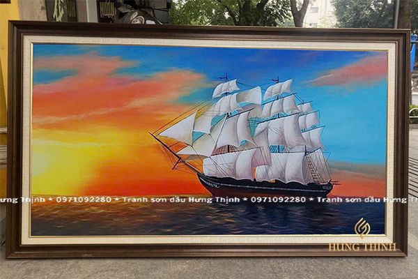 Tranh Sơn Dầu Thuận Buồm Xuôi Gió Treo Tường SS86622