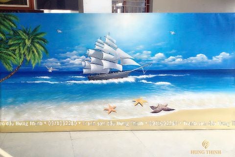 Tranh Sơn Dầu Thuận Buồm Xuôi Gió Mẫu Mới SS86628