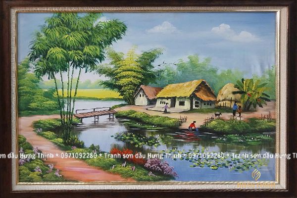 Tranh Sơn Dầu Đồng Quê Đường Nhỏ Về Làng HL00065