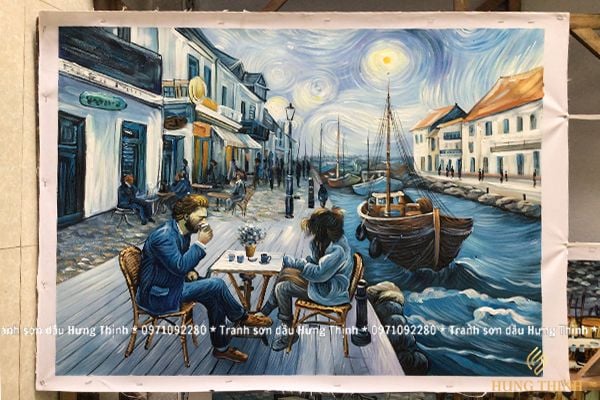 Tranh Sơn Dầu Thành Phố Châu Âu Thơ Mộng LS50548
