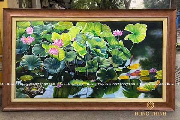 Tranh Sơn Dầu Hoa Sen Tinh Khôi LT82331