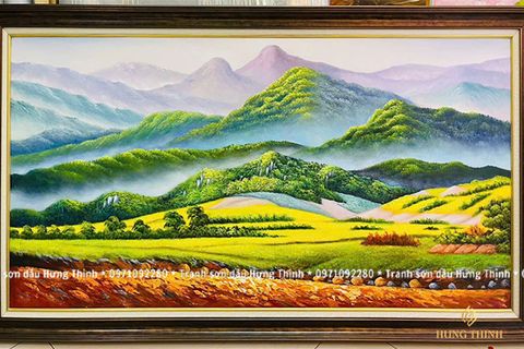 Tranh Sơn Dầu Phong Cảnh Núi Non Hùng Vĩ LS50563