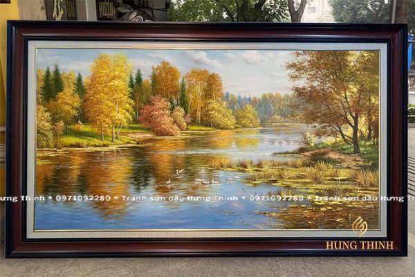 Tranh Sơn Dầu Phong Cảnh Hàng Cây Mùa Thu LS50440