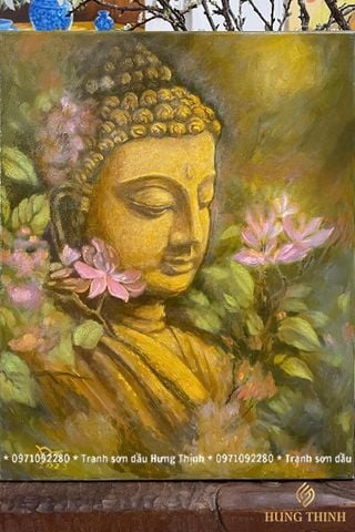 Tranh Sơn Dầu Chân Dung Vẽ Đức Phật