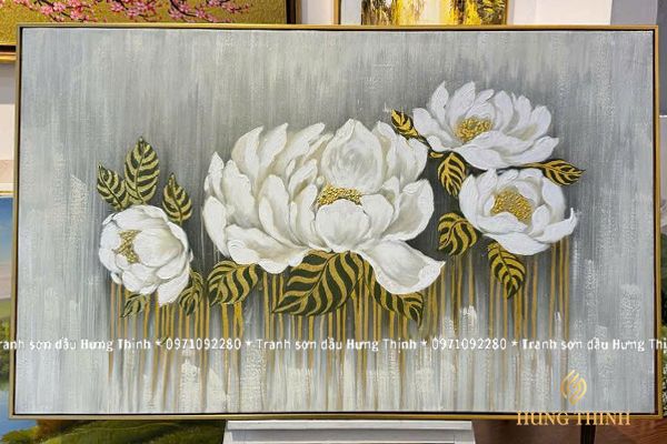 Tranh Sơn Dầu Hoa Hiện Đại Treo Tường AT66179