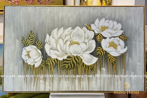 Tranh Sơn Dầu Hoa Hiện Đại Treo Tường AT66179