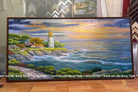 Tranh Sơn Dầu Phong Cảnh Biển Đẹp Lãng Mạng LS50543