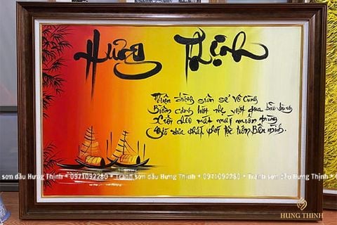 Tranh Sơn Dầu Vẽ Chữ Thư Pháp Nghệ Thuật Ý Nghĩa